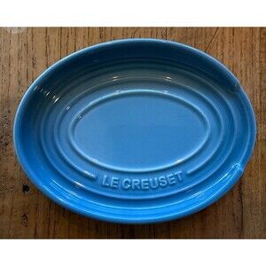 Le Creuset Stoneware Oval Spoon Rest Chambray Blue NEW